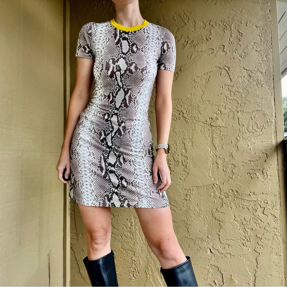 Carven snakeskin printed mini tshirt dress